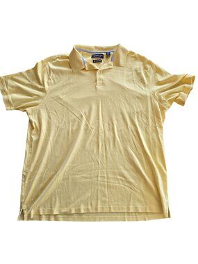 Roundtree & Yorke Mens Polo Shirt Yellow XL 100% Supima Cotton Short Sleeve